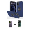 MARSİLYAN™- iPhone 12 Pro Max Kılıf Odak Form Prime - Şeffaf 360 Full Body Arka Koruyucu + Yeşil Neon Fosforlu Kamera Lens
