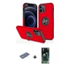 MARSİLYAN™- iPhone 12 Pro Max Kılıf Odak Form Prime - Şeffaf 360 Full Body Arka Koruyucu + Renkli Kamera Lens Koruma Cam - YL
