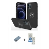 MARSİLYAN™- iPhone 12 Pro Max Kılıf Odak Form Prime - Şeffaf Royal Nano Ekran Koruyucu + Shine Kamera Lens Koruma Cam - GI