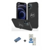 MARSİLYAN™- iPhone 12 Pro Max Kılıf Odak Form Prime - Şeffaf Royal Nano Ekran Koruyucu + Shine Kamera Lens Koruma Cam - GD