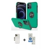 MARSİLYAN™- iPhone 12 Pro Max Kılıf Odak Form Prime - Şeffaf Royal Nano Ekran Koruyucu + Shine Kamera Lens - GD