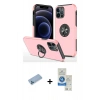 MARSİLYAN™- iPhone 12 Pro Max Kılıf Odak Form Prime - Şeffaf Royal Nano Ekran Koruyucu + Mavi Shine Kamera Lens Koruma Cam