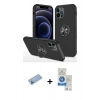 MARSİLYAN™- iPhone 12 Pro Max Kılıf Odak Form Prime - Şeffaf Royal Nano Ekran Koruyucu + Mavi Shine Kamera Lens Koruma Cam