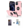 MARSİLYAN™- iPhone 12 Pro Max Kılıf Odak Form Prime - Şeffaf Royal Nano Ekran Koruyucu + Sarı Neon Fosforlu Kamera Lens