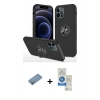 MARSİLYAN™- iPhone 12 Pro Max Kılıf Odak Form Prime - Şeffaf Royal Nano Ekran Koruyucu + Shine Kamera Lens Koruma Cam - GS