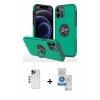 MARSİLYAN™- iPhone 12 Pro Max Kılıf Odak Form Prime - Şeffaf Royal Nano Ekran Koruyucu + Shine Kamera Lens - LT