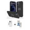 MARSİLYAN™- iPhone 12 Pro Max Kılıf Odak Form Prime - Şeffaf Royal Nano Ekran Koruyucu + Shine Kamera Lens - LT