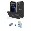 MARSİLYAN™- iPhone 12 Pro Max Kılıf Odak Form Prime - Şeffaf Royal Nano Ekran Koruyucu + Shine Kamera Lens Koruma Cam - SH