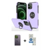 MARSİLYAN™- iPhone 12 Pro Max Kılıf Odak Form Prime - Şeffaf Royal Nano Ekran Koruyucu + Neon Fosforlu Kamera Lens - YL