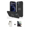 MARSİLYAN™- iPhone 12 Pro Max Kılıf Odak Form Prime - Şeffaf Temperli Cam Ekran Koruyucu + Shine Kamera Lens - GD