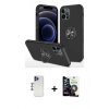 MARSİLYAN™- iPhone 12 Pro Max Kılıf Odak Form Prime - Şeffaf Temperli Cam Ekran Koruyucu + Shine Kamera Lens - LT