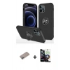 MARSİLYAN™- iPhone 12 Pro Max Kılıf Odak Form Prime - Şeffaf Temperli Cam Ekran Koruyucu + Shine Kamera Lens Koruma Cam - SABE