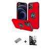 MARSİLYAN™- iPhone 12 Pro Max Kılıf Odak Form Prime - Şeffaf Temperli Cam Ekran Koruyucu + Shine Kamera Lens Koruma Cam - SABE