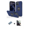 MARSİLYAN™- iPhone 12 Pro Max Kılıf Odak Form Prime - Şeffaf Temperli Cam Ekran Koruyucu + Shine Kamera Lens Koruma Cam - GS