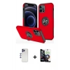 MARSİLYAN™- iPhone 12 Pro Max Kılıf Odak Form Prime - Şeffaf Temperli Cam Ekran Koruyucu + Shine Kamera Lens - LT
