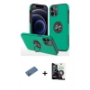 MARSİLYAN™- iPhone 12 Pro Max Kılıf Odak Form Prime - Şeffaf Temperli Cam Ekran Koruyucu + Shine Kamera Lens Koruma Cam - GD