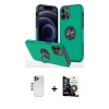 MARSİLYAN™- iPhone 12 Pro Max Kılıf Odak Form Prime - Şeffaf Temperli Cam Ekran Koruyucu + Shine Kamera Lens - LT