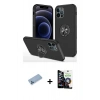 MARSİLYAN™- iPhone 12 Pro Max Kılıf Odak Form Prime - Şeffaf Temperli Cam Ekran Koruyucu + Shine Kamera Lens Koruma Cam - MI