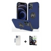 MARSİLYAN™- iPhone 12 Pro Max Kılıf Odak Form Prime - Şeffaf Temperli Cam Ekran Koruyucu + Shine Kamera Lens - LT