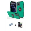 MARSİLYAN™- iPhone 12 Pro Max Kılıf Odak Form Prime - Şeffaf Temperli Cam Ekran Koruyucu + Shine Kamera Lens Koruma Cam - MI
