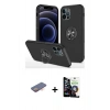 MARSİLYAN™- iPhone 12 Pro Max Kılıf Odak Form Prime - Şeffaf Temperli Cam Ekran Koruyucu + Renkli Kamera Lens Koruma Cam - TU