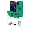 MARSİLYAN™- iPhone 12 Pro Max Kılıf Odak Form Prime - Şeffaf Uv Polymer Nano Ekran Koruyucu + Renkli Kamera Lens Koruma Cam - MI