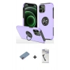 MARSİLYAN™- iPhone 12 Pro Max Kılıf Odak Form Prime - Şeffaf Uv Polymer Nano Ekran Koruyucu + Shine Kamera Lens Koruma Cam - PE
