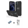 MARSİLYAN™- iPhone 12 Pro Max Kılıf Odak Form Prime - Şeffaf Uv Polymer Nano Ekran Koruyucu + Shine Kamera Lens Koruma Cam - PE