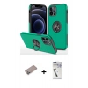 MARSİLYAN™- iPhone 12 Pro Max Kılıf Odak Form Prime - Şeffaf Uv Polymer Nano Ekran Koruyucu + Shine Kamera Lens Koruma Cam - SABE