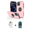 MARSİLYAN™- iPhone 12 Pro Max Kılıf Odak Form Prime - Siyah 18D Cam Ekran Koruyucu + Shine Kamera Lens - GD
