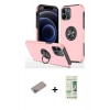MARSİLYAN™- iPhone 12 Pro Max Kılıf Odak Form Prime - Siyah 20D Premium Cam Ekran Koruyucu + Shine Kamera Lens Koruma Cam - SABE