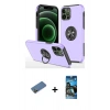MARSİLYAN™- iPhone 12 Pro Max Kılıf Odak Form Prime - Siyah 34D Izgaralı Cam + Shine Kamera Lens Koruma Cam - GD