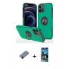MARSİLYAN™- iPhone 12 Pro Max Kılıf Odak Form Prime - Siyah 34D Izgaralı Cam + Metal Kamera Lens Koruma Cam - KI