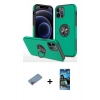 MARSİLYAN™- iPhone 12 Pro Max Kılıf Odak Form Prime - Siyah 34D Izgaralı Cam + Pembe Shine Kamera Lens Koruma Cam