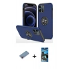 MARSİLYAN™- iPhone 12 Pro Max Kılıf Odak Form Prime - Siyah 34D Izgaralı Cam + Pembe Shine Kamera Lens Koruma Cam