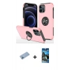 MARSİLYAN™- iPhone 12 Pro Max Kılıf Odak Form Prime - Siyah 34D Izgaralı Cam + Shine Kamera Lens Koruma Cam - MI