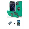 MARSİLYAN™- iPhone 12 Pro Max Kılıf Odak Form Prime - Siyah 34D Izgaralı Cam + Shine Kamera Lens Koruma Cam - SH