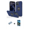 MARSİLYAN™- iPhone 12 Pro Max Kılıf Odak Form Prime - Siyah 34D Izgaralı Cam + Shine Kamera Lens Koruma Cam - MI