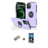 MARSİLYAN™- iPhone 12 Pro Max Kılıf Odak Form Prime - Siyah 34D Izgaralı Cam + Shine Kamera Lens Koruma Cam - SABE