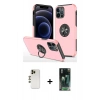 MARSİLYAN™- iPhone 12 Pro Max Kılıf Odak Form Prime - Siyah 360 Mat Full Body Arka Koruyucu + Shine Kamera Lens - GD