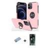 MARSİLYAN™- iPhone 12 Pro Max Kılıf Odak Form Prime - Siyah 360 Mat Full Body Arka Koruyucu + Shine Kamera Lens Koruma Cam - MI