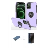 MARSİLYAN™- iPhone 12 Pro Max Kılıf Odak Form Prime - Siyah 3D Antistatik Hayalet Cam Ekran Koruyucu + Shine Kamera Lens Koruma Cam - GD