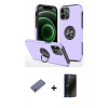 MARSİLYAN™- iPhone 12 Pro Max Kılıf Odak Form Prime - Siyah 3D Antistatik Hayalet Cam Ekran Koruyucu + Metal Kamera Lens Koruma Cam - GD