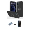 MARSİLYAN™- iPhone 12 Pro Max Kılıf Odak Form Prime - Siyah 3D Antistatik Hayalet Cam Ekran Koruyucu + Shine Kamera Lens Koruma Cam - PE