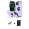 MARSİLYAN™- iPhone 12 Pro Max Kılıf Odak Form Prime - Siyah 3D Antistatik Hayalet Cam Ekran Koruyucu + Shine Kamera Lens Koruma Cam - SABE