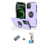 MARSİLYAN™- iPhone 12 Pro Max Kılıf Odak Form Prime - Siyah 5D Eko Cam Ekran Koruyucu + Metal Kamera Lens Koruma Cam - KI