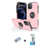 MARSİLYAN™- iPhone 12 Pro Max Kılıf Odak Form Prime - Siyah 5D Eko Cam Ekran Koruyucu + Shine Kamera Lens Koruma Cam - MI
