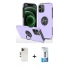 MARSİLYAN™- iPhone 12 Pro Max Kılıf Odak Form Prime - Siyah 5D Eko Cam Ekran Koruyucu + Shine Kamera Lens - GD