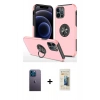 MARSİLYAN™- iPhone 12 Pro Max Kılıf Odak Form Prime - Siyah 6D Mat Seramik Hayalet Nano Ekran Koruyucu + Neon Fosforlu Kamera Lens - MI
