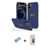 MARSİLYAN™- iPhone 12 Pro Max Kılıf Odak Form Prime - Siyah 6D Mat Seramik Hayalet Nano Ekran Koruyucu + Shine Kamera Lens Koruma Cam - MI